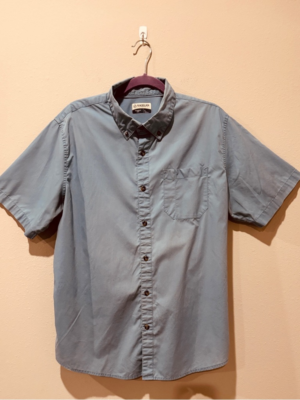 Magellan Outdoors Short-Sleeve Shirt Size Large Outdoor Cotton Utility Fishing